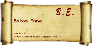 Bakos Enna névjegykártya